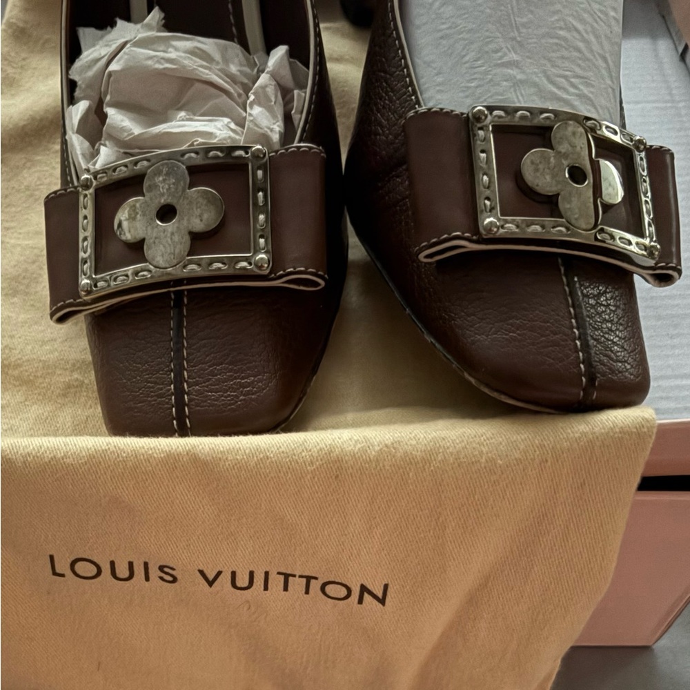 Louis Vuitton Brown Leather Loafers